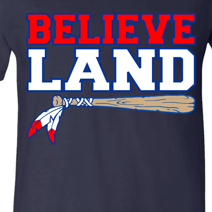 Cleveland Believe Land Baseball Bat V-Neck T-Shirt