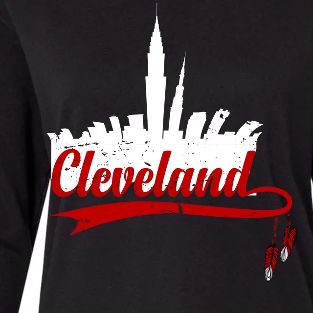 Cleveland City Baseball Fan Womens Cotton Relaxed Long Sleeve T-Shirt