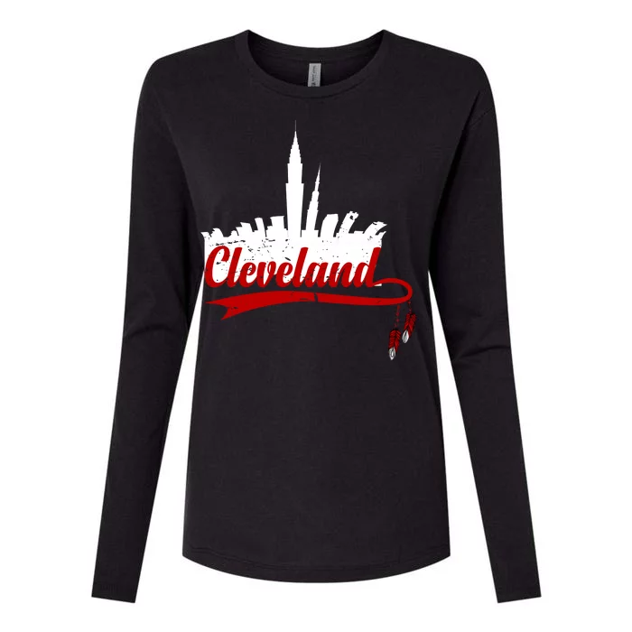 Cleveland City Baseball Fan Womens Cotton Relaxed Long Sleeve T-Shirt