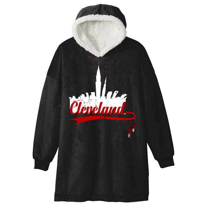 Cleveland City Baseball Fan Hooded Wearable Blanket