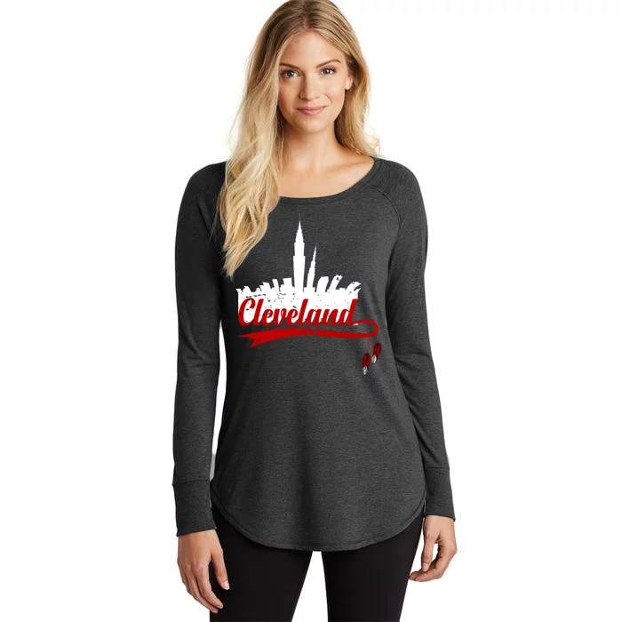 Cleveland City Baseball Fan Women's Perfect Tri Tunic Long Sleeve Shirt