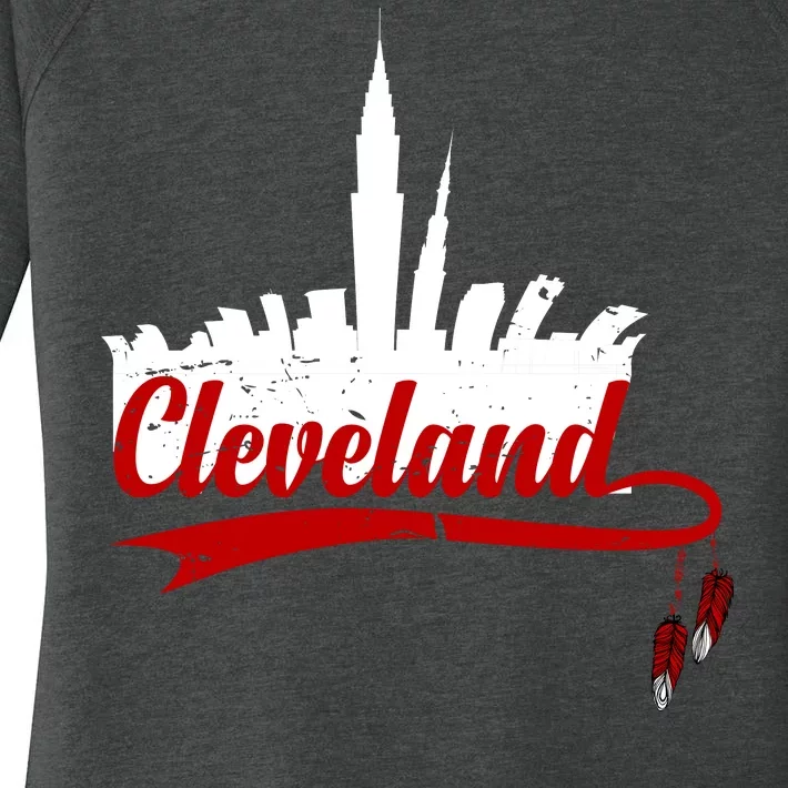 Cleveland City Baseball Fan Women's Perfect Tri Tunic Long Sleeve Shirt