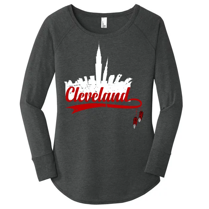 Cleveland City Baseball Fan Women's Perfect Tri Tunic Long Sleeve Shirt