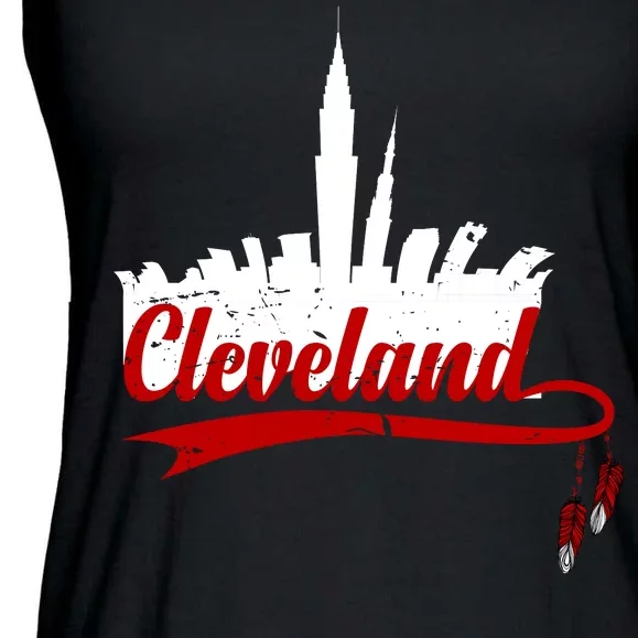 Cleveland City Baseball Fan Ladies Essential Flowy Tank