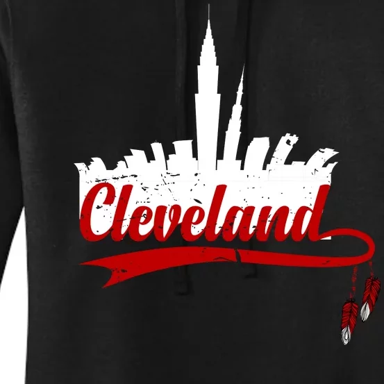 Cleveland City Baseball Fan Women's Pullover Hoodie