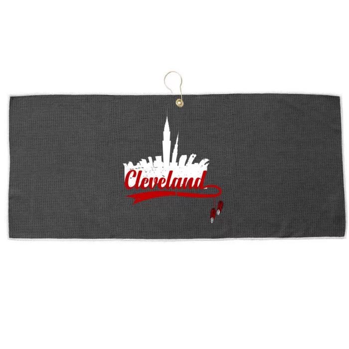 Cleveland City Baseball Fan Large Microfiber Waffle Golf Towel