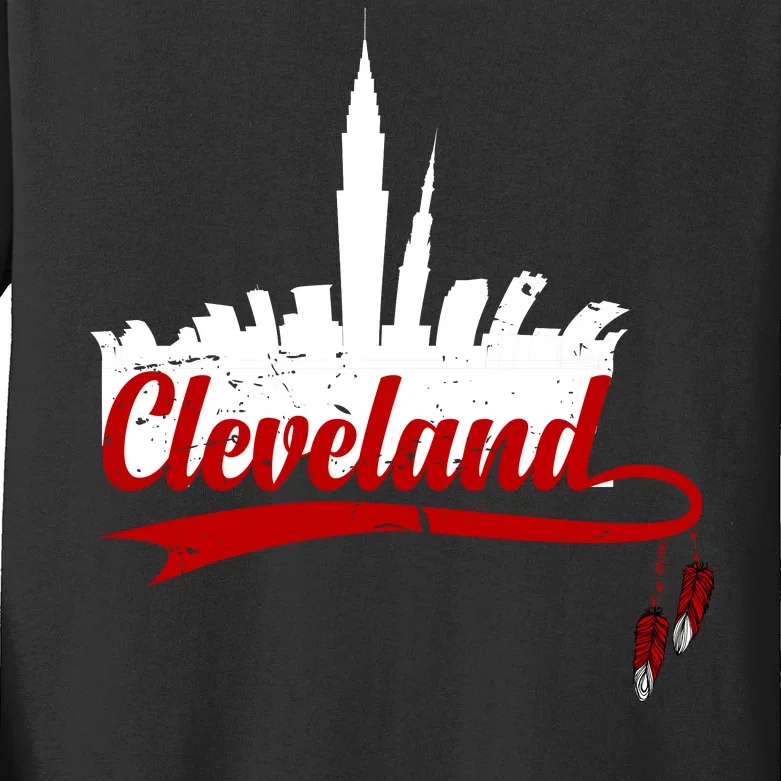 Cleveland City Baseball Fan Kids Long Sleeve Shirt