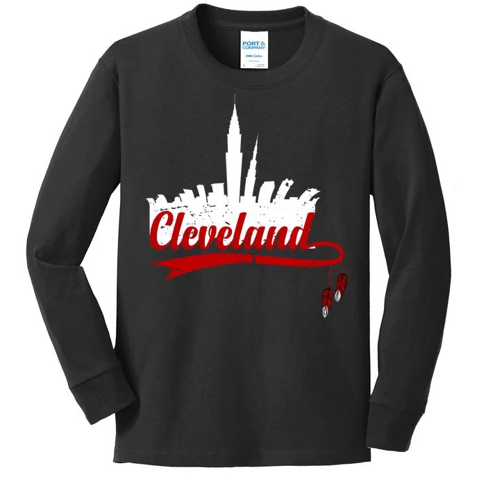 Cleveland City Baseball Fan Kids Long Sleeve Shirt