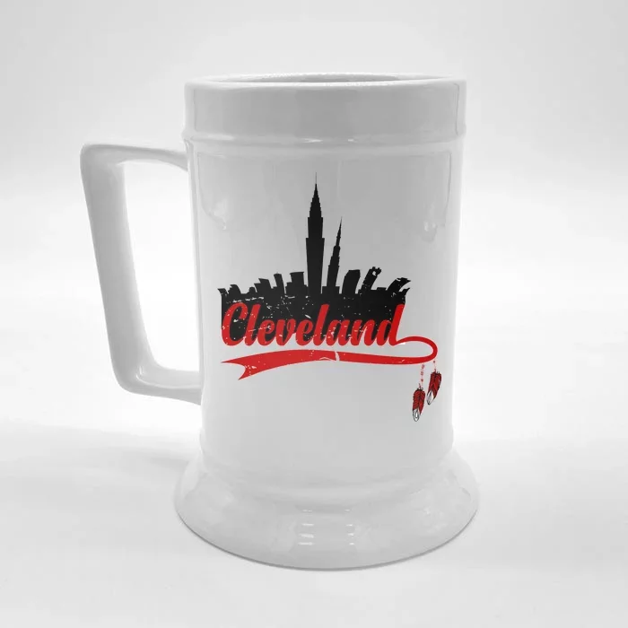 Cleveland City Baseball Fan Front & Back Beer Stein