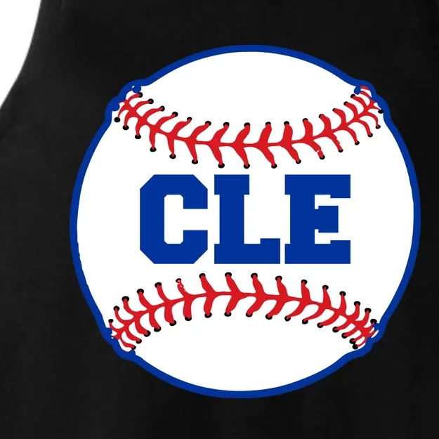 Cleveland CLE Baseball College Letters Ladies Tri-Blend Wicking Tank