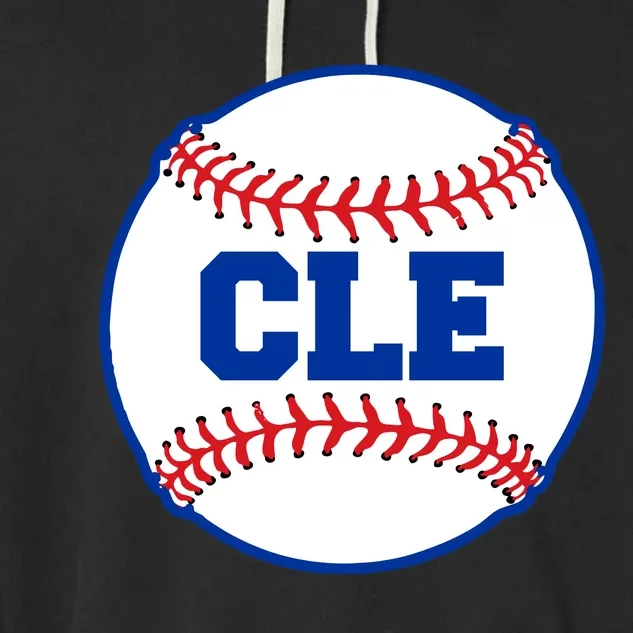 Cleveland CLE Baseball College Letters Garment-Dyed Fleece Hoodie