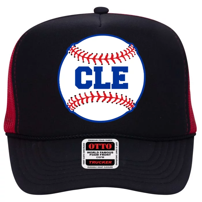 Cleveland CLE Baseball College Letters High Crown Mesh Trucker Hat