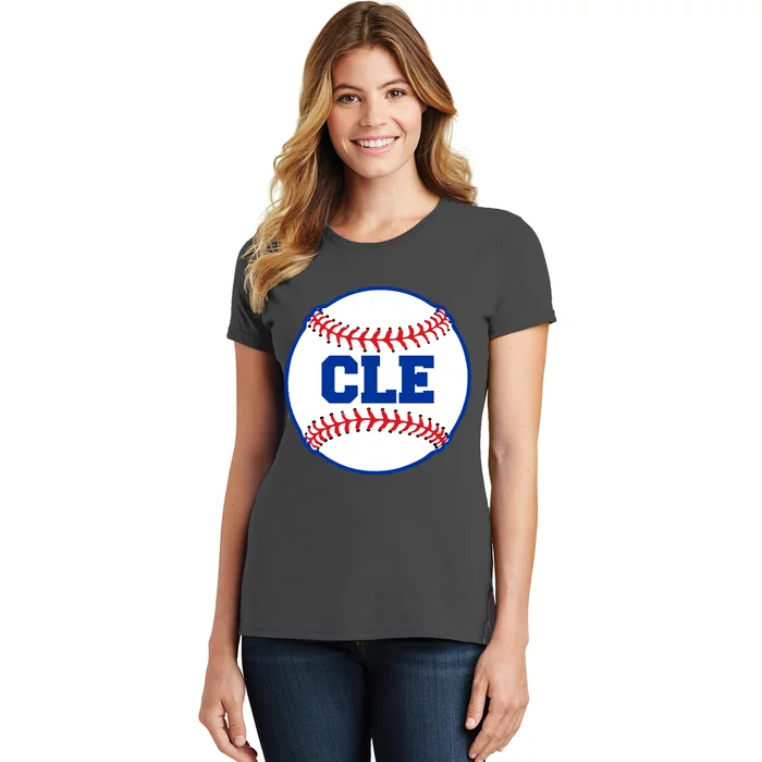 Cleveland CLE Baseball College Letters Women's T-Shirt