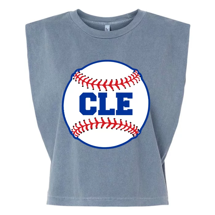 Cleveland CLE Baseball College Letters Garment-Dyed Women's Muscle Tee