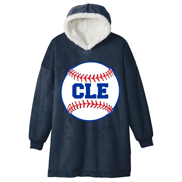 Cleveland CLE Baseball College Letters Hooded Wearable Blanket