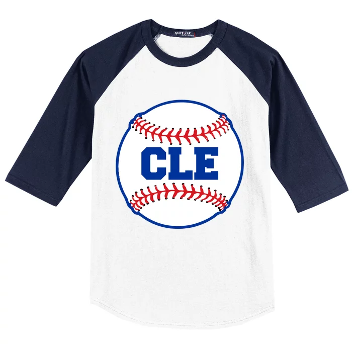 Cleveland CLE Baseball College Letters Baseball Sleeve Shirt