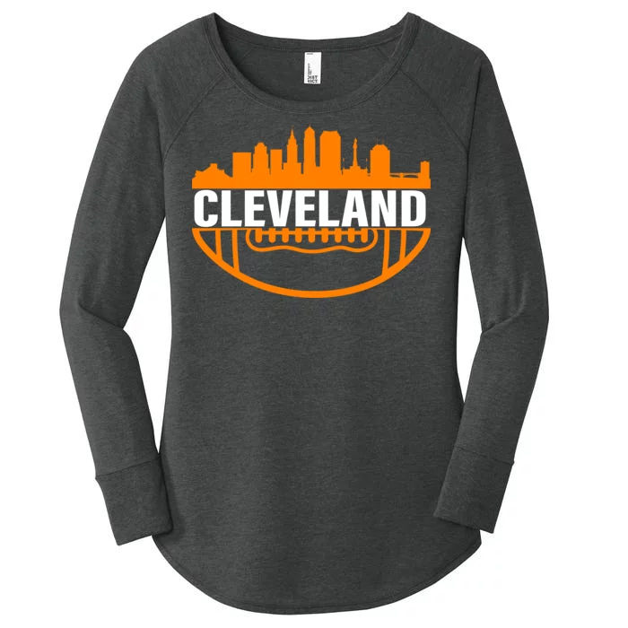 Cleveland Football Skyline City Logo Women's Perfect Tri Tunic Long Sleeve Shirt