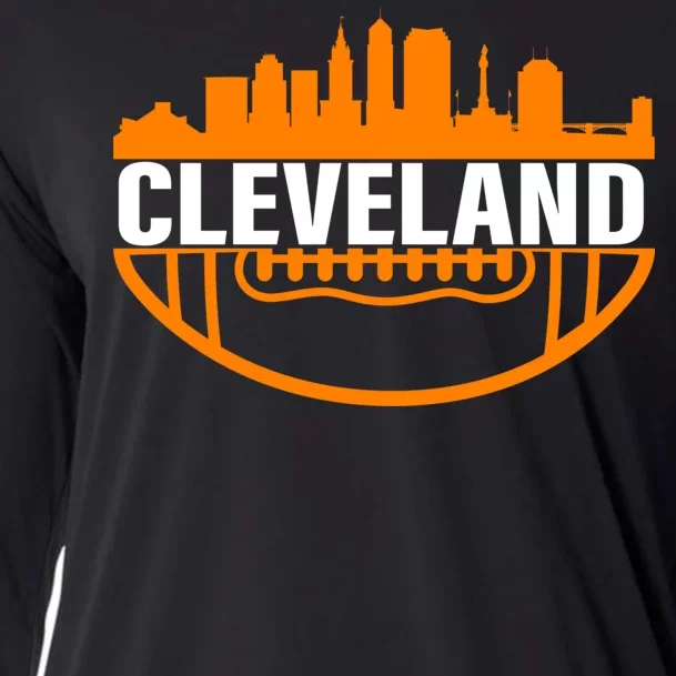 Cleveland Football Skyline City Logo Cooling Performance Long Sleeve Crew