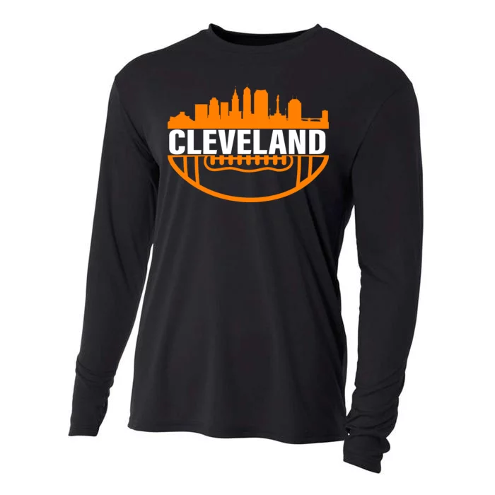 Cleveland Football Skyline City Logo Cooling Performance Long Sleeve Crew