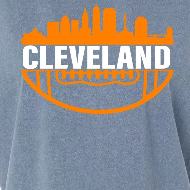 Cleveland Football Skyline City Logo Garment-Dyed Women's Muscle Tee