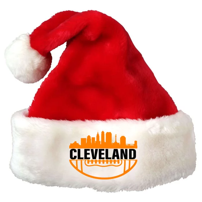 Cleveland Football Skyline City Logo Premium Christmas Santa Hat