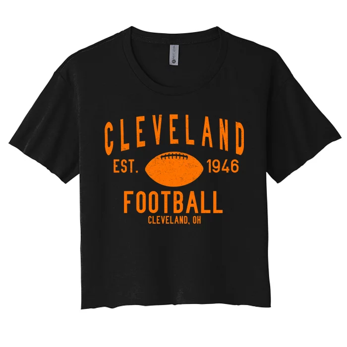 Cleveland OH Football Est. 1946 Women's Crop Top Tee