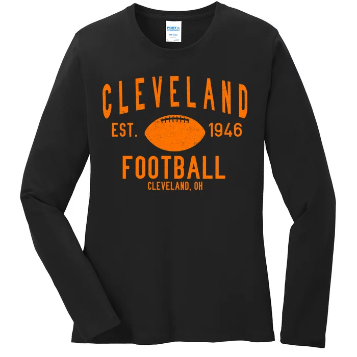 Cleveland OH Football Est. 1946 Ladies Long Sleeve Shirt