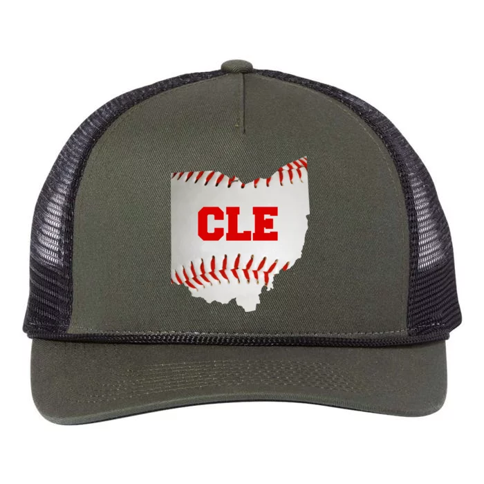 Cleveland, Ohio Baseball CLE Logo Retro Rope Trucker Hat Cap