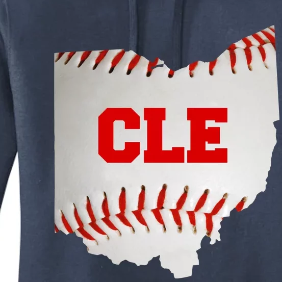 Cleveland, Ohio Baseball CLE Logo Women's Pullover Hoodie