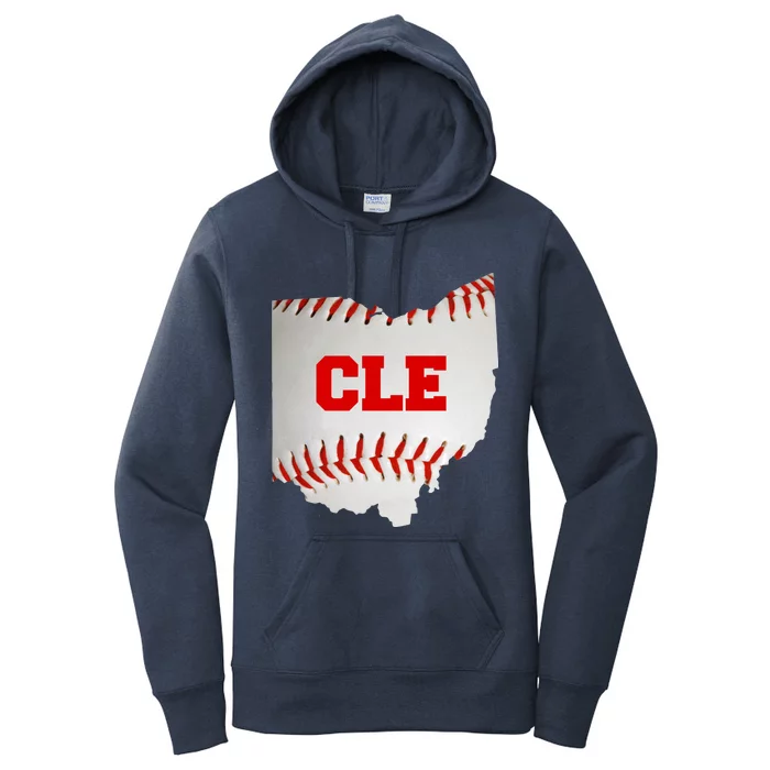 Cleveland, Ohio Baseball CLE Logo Women's Pullover Hoodie