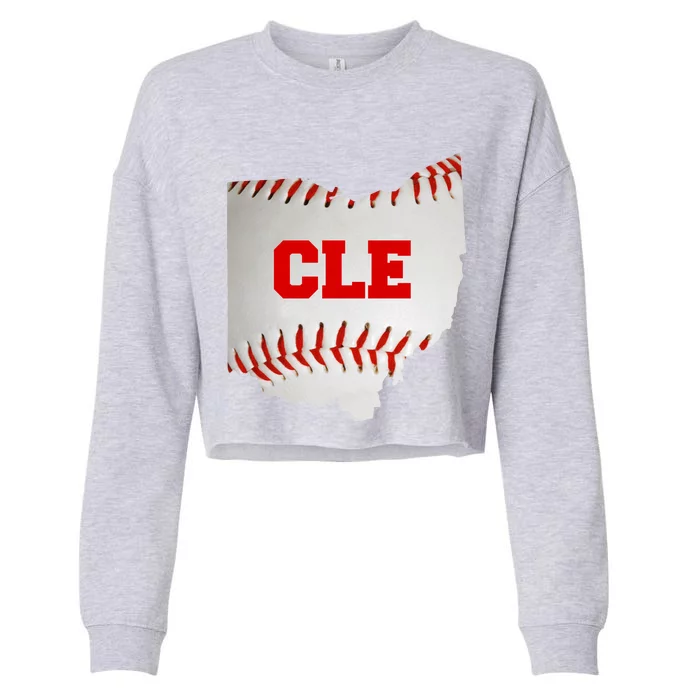 Cleveland, Ohio Baseball CLE Logo Cropped Pullover Crew