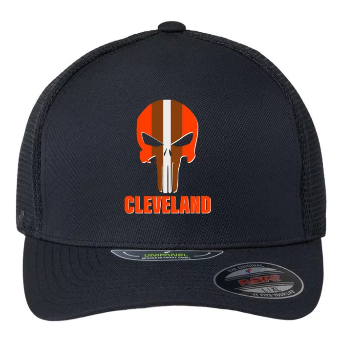 Cleveland Skull Football Flexfit Unipanel Trucker Cap