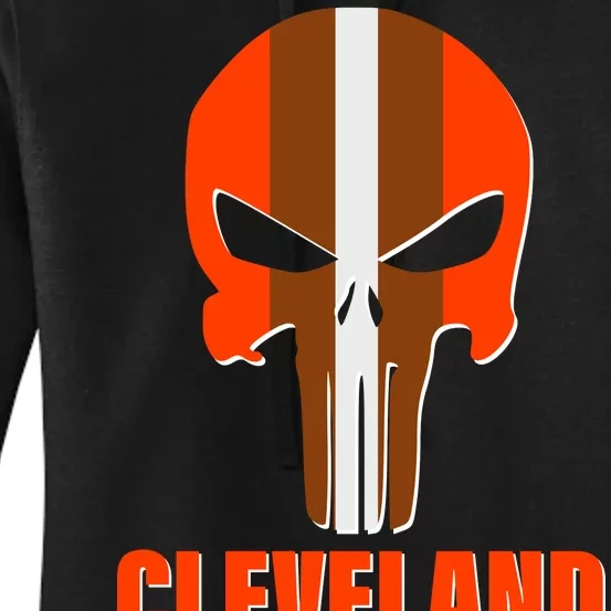 Cleveland Skull Football Women's Pullover Hoodie