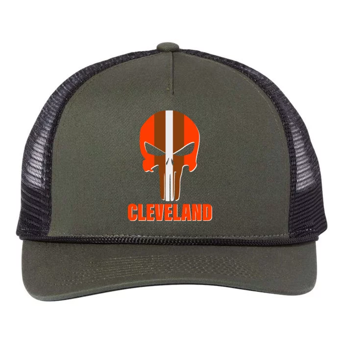 Cleveland Skull Football Retro Rope Trucker Hat Cap