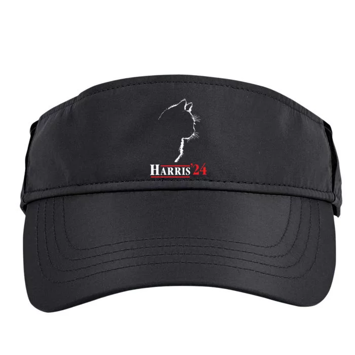 Cat Ladies For Kamala Funny Cat 2024 President Kamalaharris Adult Drive Performance Visor