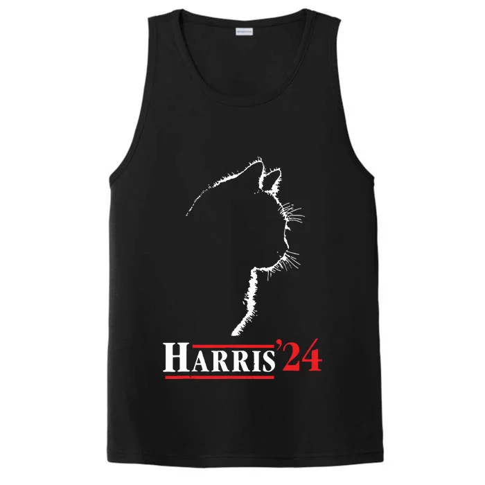 Cat Ladies For Kamala Funny Cat 2024 President Kamalaharris Performance Tank