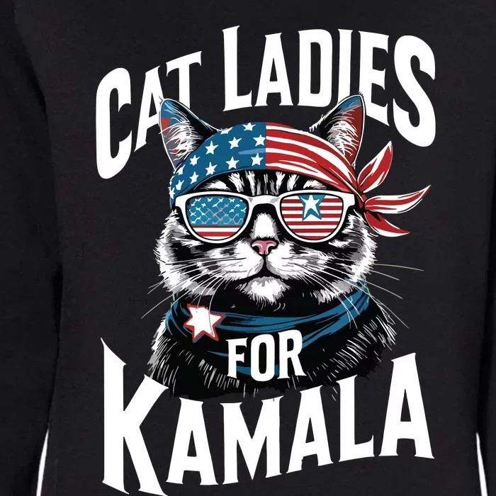 Cat Ladies For Kamala 2024 President Kamalaharris Womens California Wash Sweatshirt