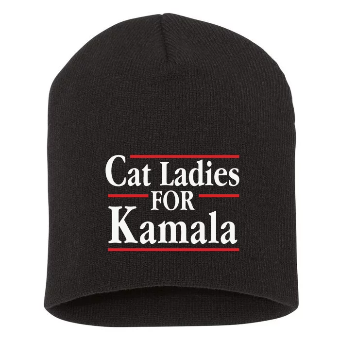 Cat Ladies For Kamala Childless Cat Lady Short Acrylic Beanie