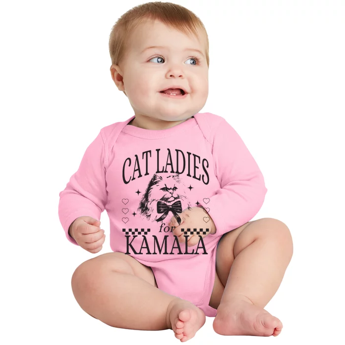 Cat Ladies For Kamala Baby Long Sleeve Bodysuit