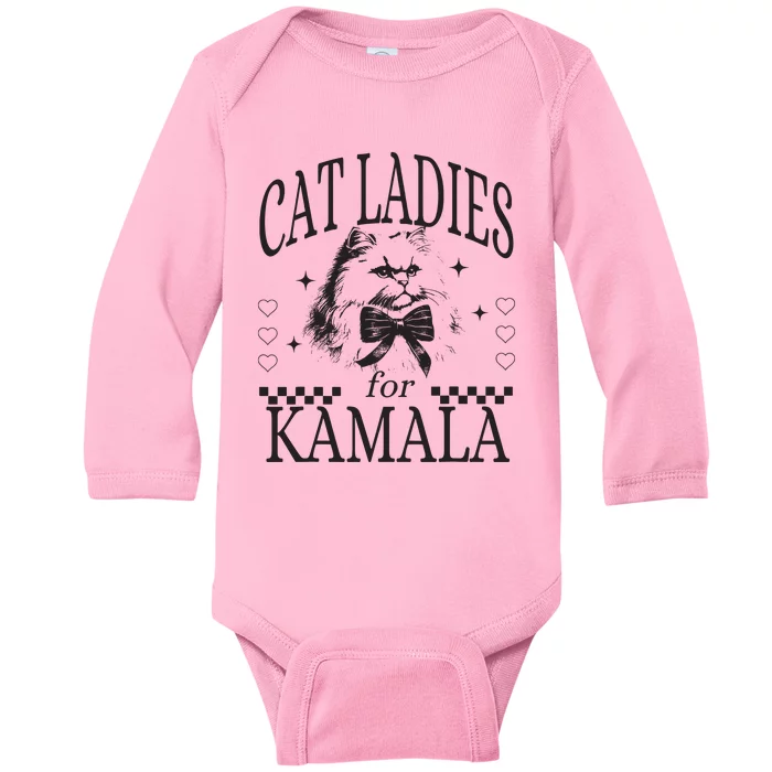 Cat Ladies For Kamala Baby Long Sleeve Bodysuit