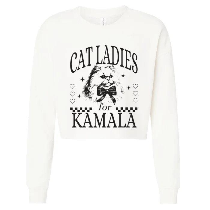 Cat Ladies For Kamala Cropped Pullover Crew