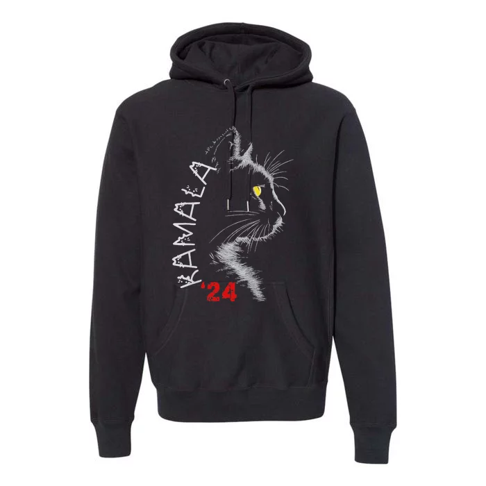 Cat Ladies For Kamala Cat 2024 President Kamala Harris Premium Hoodie