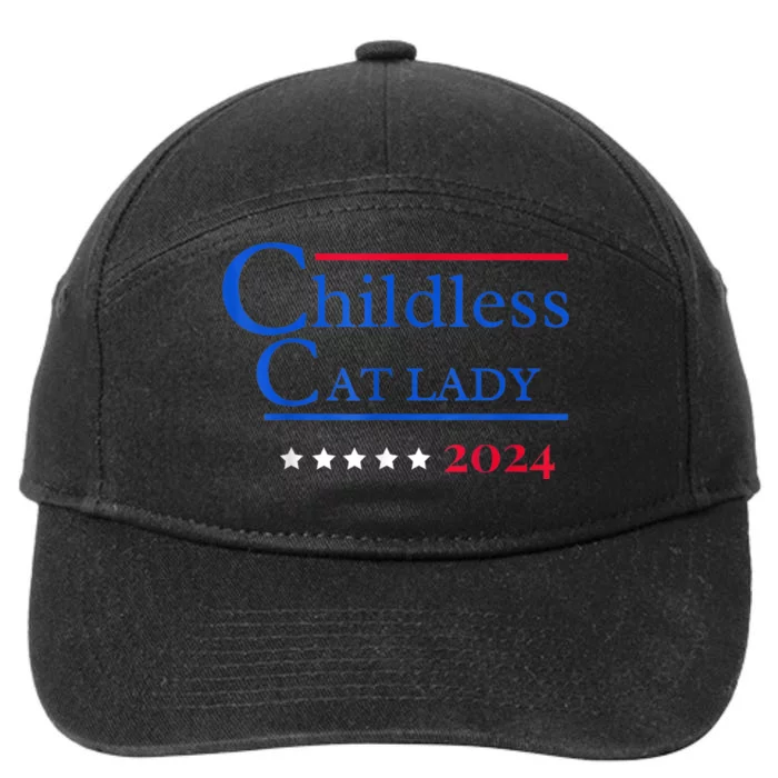 Cat Ladies For Kamala Childless Cat Lady 7-Panel Snapback Hat