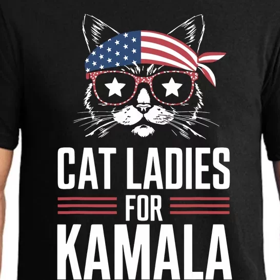 Cat Ladies For Kamala Funny Cat 2024 President Kamalaharris Pajama Set