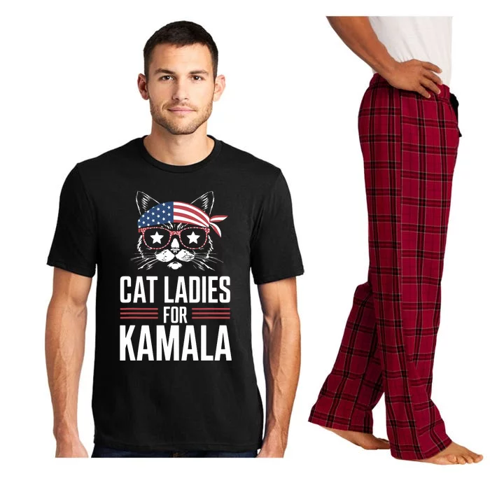 Cat Ladies For Kamala Funny Cat 2024 President Kamalaharris Pajama Set