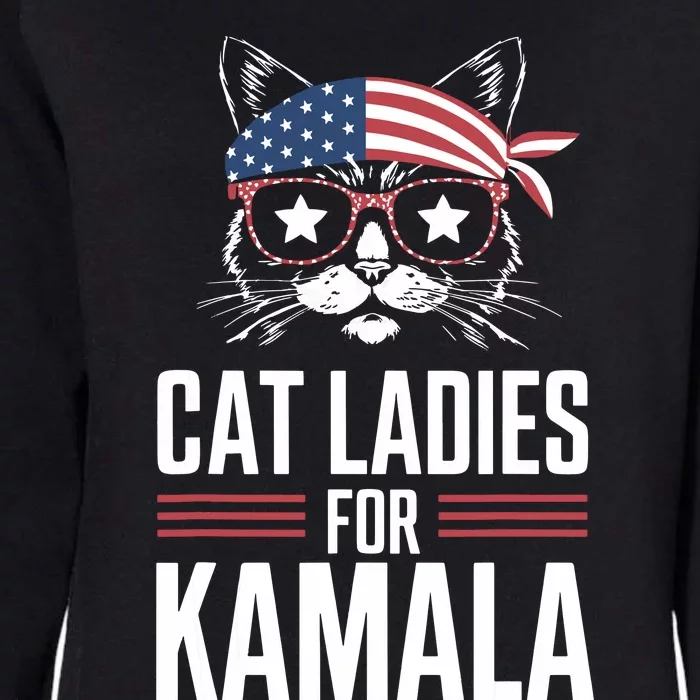 Cat Ladies For Kamala Funny Cat 2024 President Kamalaharris Womens California Wash Sweatshirt