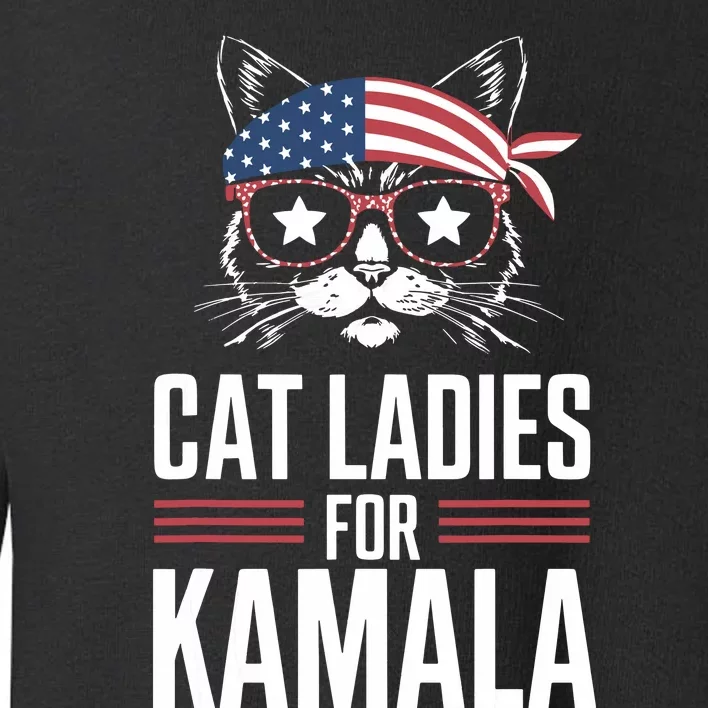 Cat Ladies For Kamala Funny Cat 2024 President Kamalaharris Toddler Sweatshirt