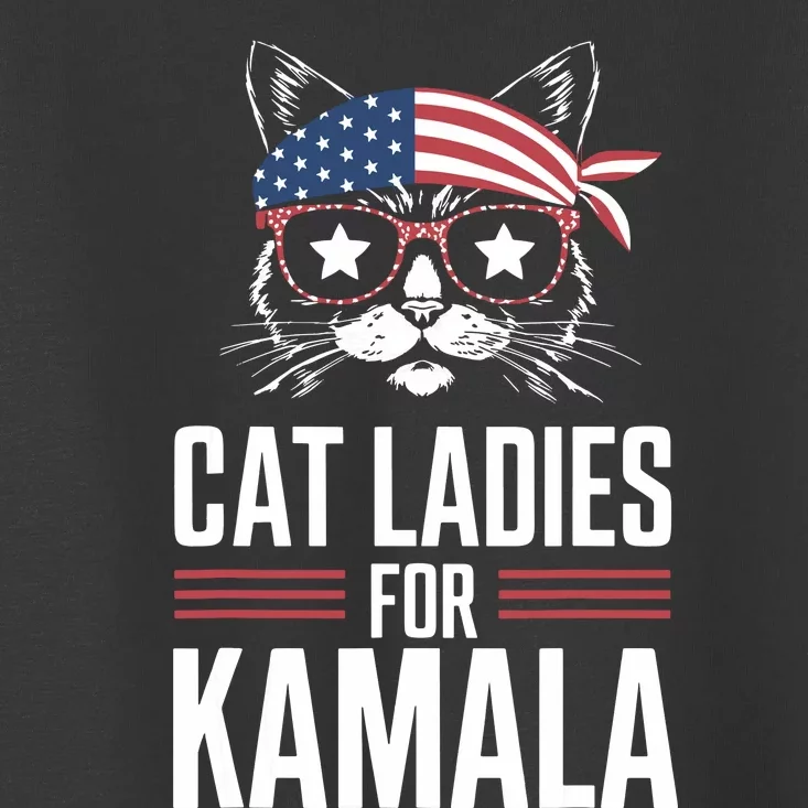 Cat Ladies For Kamala Funny Cat 2024 President Kamalaharris Toddler T-Shirt