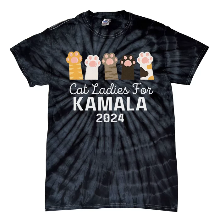 Cat Ladies For Kamala Childless Cat Ladies Funny Tie-Dye T-Shirt