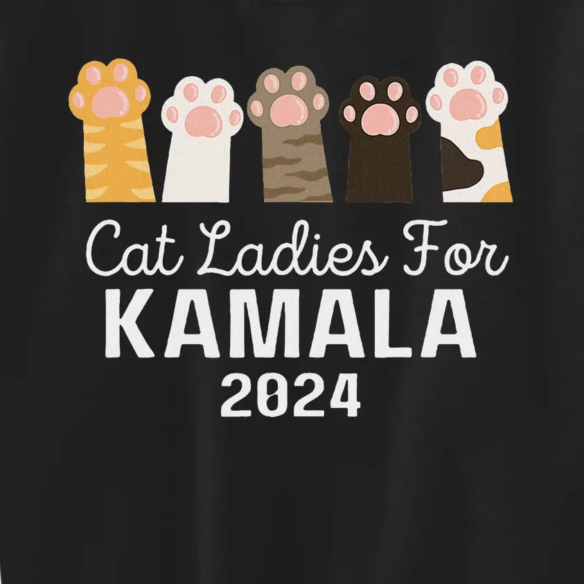 Cat Ladies For Kamala Childless Cat Ladies Funny Kids Sweatshirt